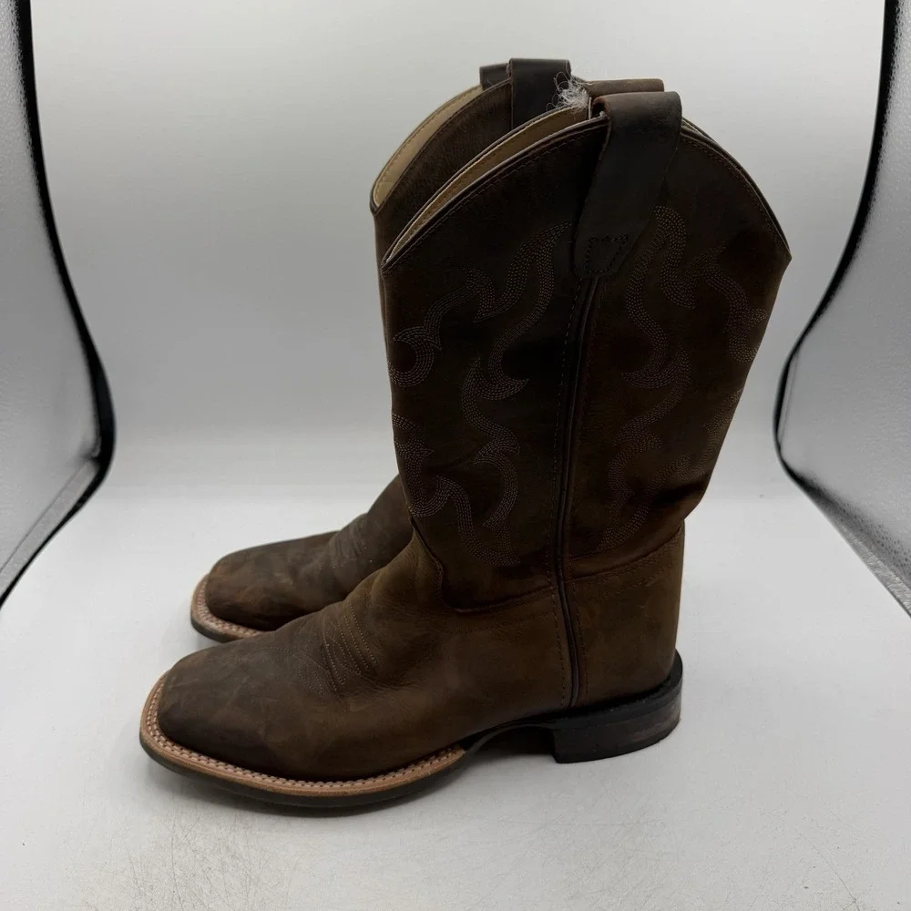 Cody James Western Boots BIG KIDS Size 6.0 D Brown Leather Square Toe BBSC1904